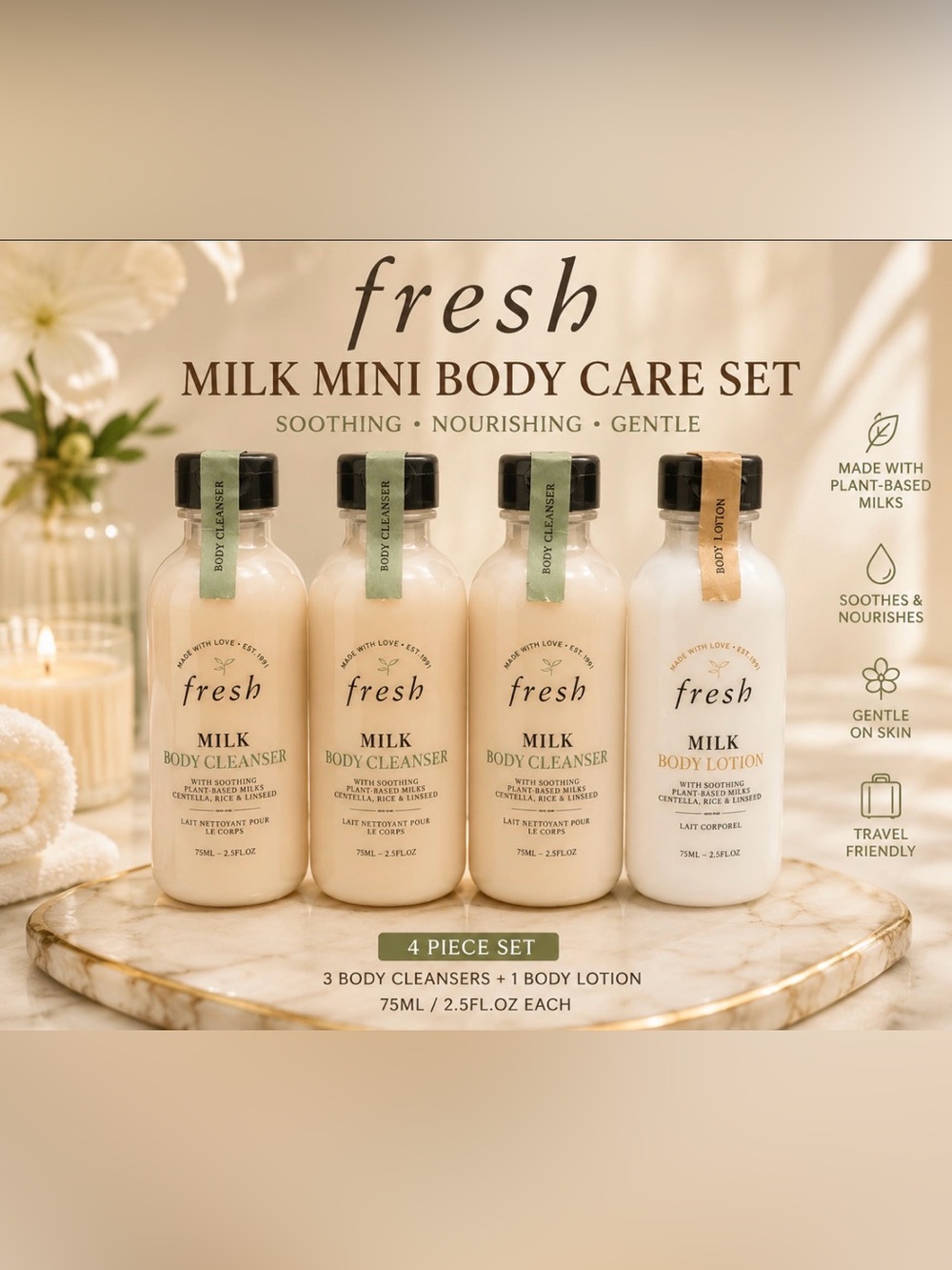 fresh Milk Mini Body Care 4 piece Set